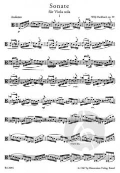 Sonate für Solobratsche op. 59 von Willy Burkhard 
