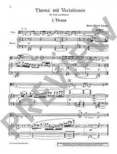 Thema mit Variationen von Hans-Klaus Langer für Viola und Klavier im Alle Noten Shop kaufen