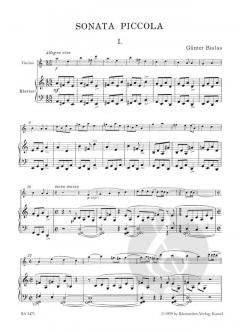 Sonata piccola für Violine und Klavier von Günter Bialas im Alle Noten Shop kaufen (Einzelstimme)