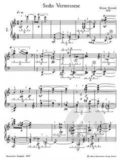 6 Vermessene von Ernst Krenek für Klavier op. 168 im Alle Noten Shop kaufen
