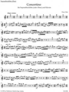 Concertino für Sopranblockflöte (oder Oboe) und Klavier (Peter Mai) 