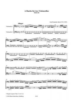 A Duetto For Two Violoncellos WKO 228 von Carl Friedrich Abel im Alle Noten Shop kaufen