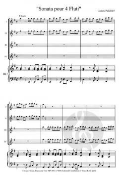 Sonata pour 4 Flauti von James Paisible 