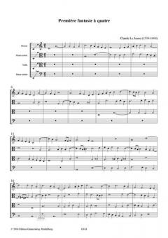 2 Fantasien für 4-stimmiges Consort von Claude le Jeune 