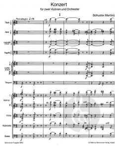 Konzert für 2 Violinen und Orchester von Bohuslav Martinu 