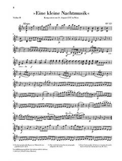 Divertimento 'Eine kleine Nachtmusik' KV 525 von Wolfgang Amadeus Mozart für 2 Violinen, Viola, Violoncello und Kontrabass im Alle Noten Shop kaufen (Stimmensatz)