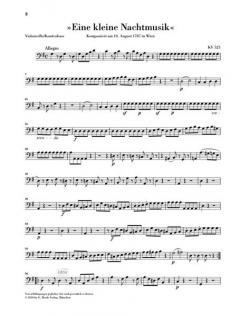 Divertimento 'Eine kleine Nachtmusik' KV 525 von Wolfgang Amadeus Mozart für 2 Violinen, Viola, Violoncello und Kontrabass im Alle Noten Shop kaufen (Einzelstimme) - HN1009