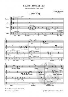 6 Motetten nach Worten von Franz Kafka (Ernst Krenek) 