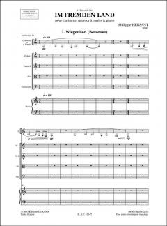 Im fremden Land pour clarinette, Streichquartett et piano (Philippe Hersant) 