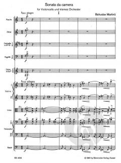 Sonata da camera für Violoncello und Kammerorchester von Bohuslav Martinu 