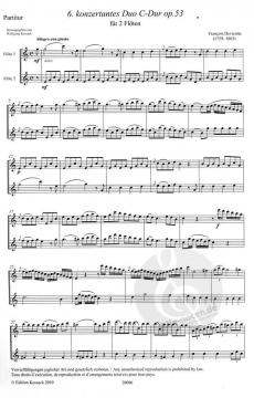 6. konzertantes Duo op. 53 von François Devienne für 2 Flöten im Alle Noten Shop kaufen