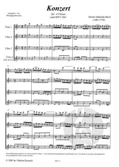 Konzert für 4 Flöten von Johann Sebastian Bach im Alle Noten Shop kaufen