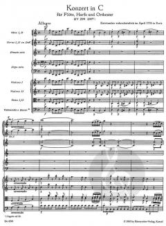 Konzert für Flöte, Harfe und Orchester KV 299(297c) von Wolfgang Amadeus Mozart 