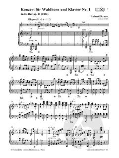 Konzert Nr. 1 op.11 Es-Dur von Richard Strauss für Waldhorn und Klavier