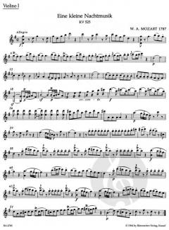 Eine kleine Nachtmusik KV 525 von Wolfgang Amadeus Mozart für Streichquartett im Alle Noten Shop kaufen (Stimmensatz)