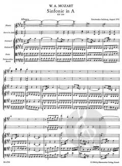 Sinfonie Nr. 21 A-Dur KV 134 von Wolfgang Amadeus Mozart 