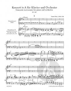 Konzert Nr.23 in A-Dur KV 488 von Wolfgang Amadeus Mozart für Klavier und Orchester im Alle Noten Shop kaufen
