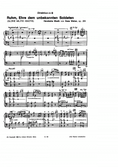 Ruhm, Ehre dem unbekannten Soldaten (Glorie Militis Ignotis) (Hans Weber) 