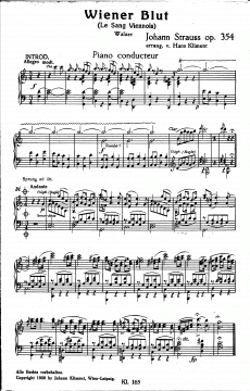 Wiener Blut / Le sang viennois (Johann Strauss (Vater)) 