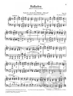 Balladen op. 10 von Johannes Brahms 