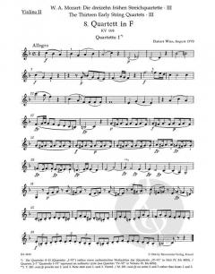 Die 13 frühen Streichquartette 3 von Wolfgang Amadeus Mozart im Alle Noten Shop kaufen (Stimmensatz)