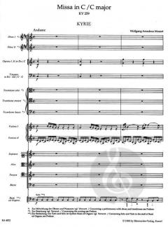 Missa KV 259 von Wolfgang Amadeus Mozart 