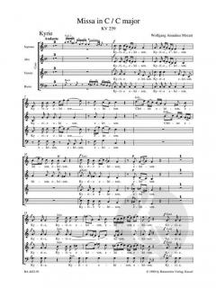 Missa C-Dur KV 259 von Wolfgang Amadeus Mozart (Download) 