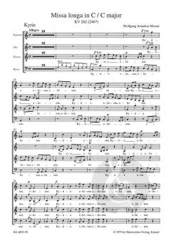 Missa longa KV 262 (246a) (W.A. Mozart) 
