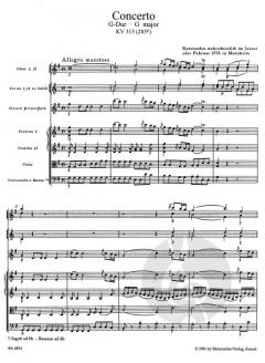 Konzert G-Dur KV 313 von Wolfgang Amadeus Mozart für Flöte und Orchester im Alle Noten Shop kaufen (Partitur)