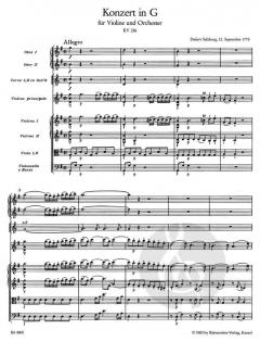 Violinkonzert G-Dur KV 216 von Wolfgang Amadeus Mozart 