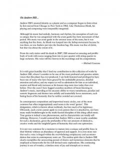 21 Piano Compositions von Andrew Hill 