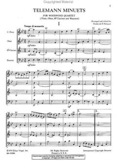 Minuets For Woodwind Quartet (Nos 1-6) von Georg Philipp Telemann für Holzbläser Quartett im Alle Noten Shop kaufen