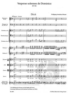 Vesperae solennes de Dominica KV 321 von Wolfgang Amadeus Mozart 