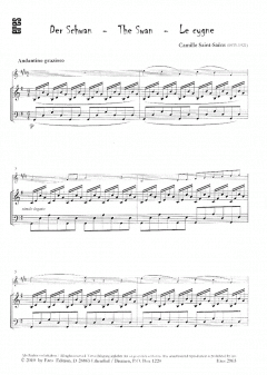 Der Schwan (Klarinette / Saxophon Eb) von Camille Saint-Saëns 