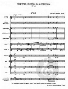 Vesperae solennes de Confessore (Solemn Vespers) KV 339 von Wolfgang Amadeus Mozart 