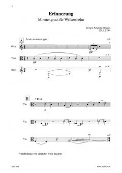 Erinnerung für Oboe, Viola und Harfe (Gregor Schmitz-Stevens) 