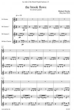 The Brook Flows für Klarinettenquartett von Hubert Hoche 