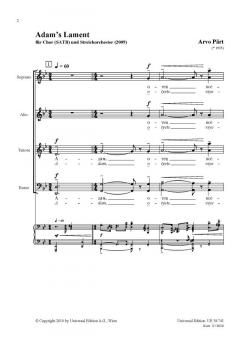 Adam's Lament von Arvo Pärt für Chor SATB und Streichorchester im Alle Noten Shop kaufen