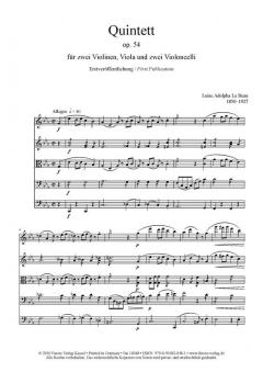 Streichquintett op. 54 von Louise Adolpha Le Beau im Alle Noten Shop kaufen (Partitur)