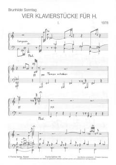 Vier Klavierstücke für H. von Brunhilde Sonntag im Alle Noten Shop kaufen (Partitur)