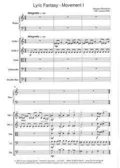 Lyric Fantasy for Piano and String Orchestra von M Brandman 