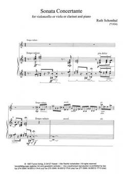 Sonata Concertante For Cello And Piano von Ruth Schonthal im Alle Noten Shop kaufen