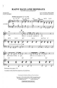 Rainy Days And Mondays (Carpenters) 