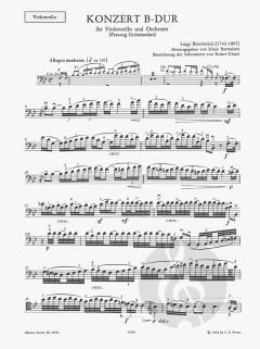 Konzert B-Dur von Luigi Boccherini für Violoncello und Orchester im Alle Noten Shop kaufen - Q8780