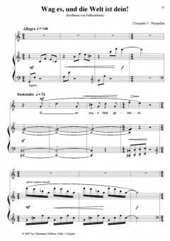 Wag es und die Welt ist dein! Lieder für hohe Stimmlage und Klavier von Cleopatra V. Perepelita 