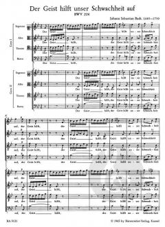 Der Geist hilft unser Schwachheit auf BWV 226 (J.S. Bach) 