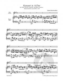 Konzert für Oboe d'amore (Oboe) von Johann Sebastian Bach im Alle Noten Shop kaufen
