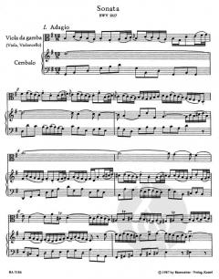 3 Sonaten von Johann Sebastian Bach für Viola da gamba (Viola) und Cembalo (Klavier) im Alle Noten Shop kaufen