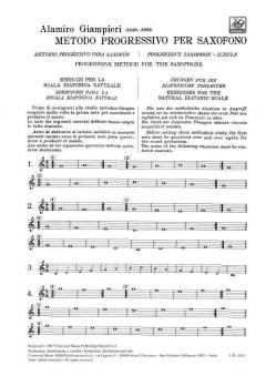 Metodo Progressivo Per Saxofono von Alamiro Giampieri 