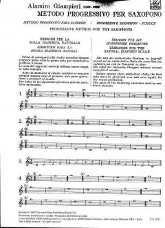 Metodo Progressivo Per Saxofono von Alamiro Giampieri 